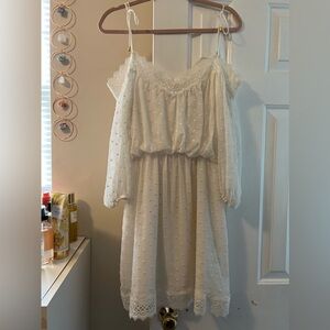 Gianni Bini lace white dress off-shoulder small